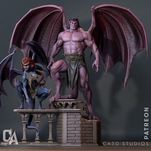 Demona and Goliath Diorama - Gargoyles, Művészet, Makett, modell, Festett tárgyak, Mindenmás, MESKA