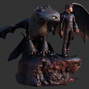 Toothless and Hiccup - Fogatlan és Hablaty - művészet - makett, modell - Meska.hu