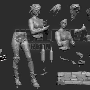 Tattooed Girl - művészet - makett, modell - Meska.hu