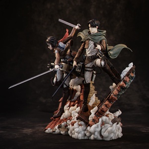 Mikasa and Levi diorama - Attack on Titan - művészet - makett, modell - Meska.hu
