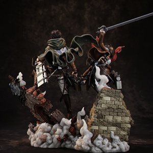 Mikasa and Levi diorama - Attack on Titan - művészet - makett, modell - Meska.hu