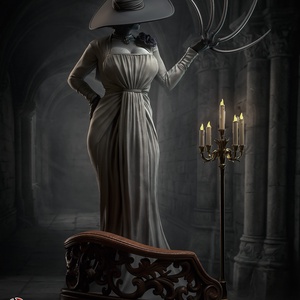 Lady Dimitrescu - Resident Evil Village - művészet - makett, modell - Meska.hu