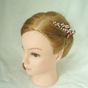 Rose gold, köves hajdísz levelekkel -  - Meska.hu