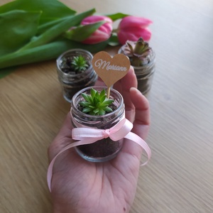 40 ml-es üveg matricázva ültetőkártyával - esküvő - emlék & ajándék - köszönőajándék - Meska.hu