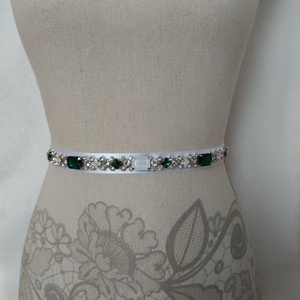 Smaragd köves menyasszonyi öv - esküvő - kiegészítők - öv & pánt - Meska.hu