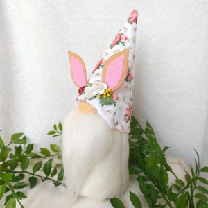 Nyuszifüles tavaszi manó - ünnepi díszek, dekorációk - húsvéti díszek és dekorációk - húsvéti asztaldíszek - Meska.hu