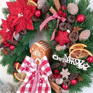 Mézeskalács házikós ajtókopogtató - karácsony - adventi díszek - adventi ajtódísz - Meska.hu