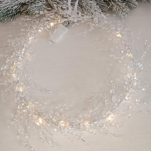 LED-es kristálykoszorú, kopogtató, Karácsony, Karácsonyi lakásdekoráció, Karácsonyi fénydekoráció, , MESKA