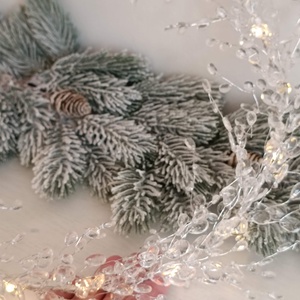 LED-es kristálykoszorú, kopogtató - karácsony - karácsonyi lakásdekoráció - karácsonyi fénydekoráció - Meska.hu