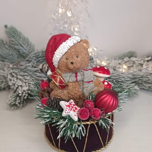 Kis méretű macis karácsonyi dekoráció - Meska.hu