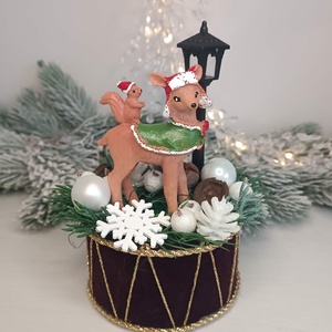 Kis méretű rénszarvasos karácsonyi dekoráció - Meska.hu