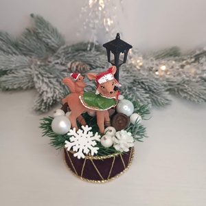 Kis méretű rénszarvasos karácsonyi dekoráció - karácsony - karácsonyi lakásdekoráció - karácsonyi lakásdíszek - Meska.hu