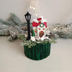 Kis méretű házikós karácsonyi dekoráció, Karácsony, Karácsonyi lakásdekoráció, Karácsonyi lakásdíszek, , MESKA