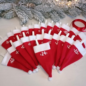 Tölthető mikulássapkás adventi naptár, Karácsony, Adventi díszek, Adventi naptár, , MESKA