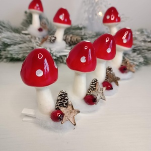 Csíptethető gomba, ajándékkísérőnek vagy karácsonyfára, Karácsony, Karácsonyi lakásdekoráció, Karácsonyfadíszek, , MESKA