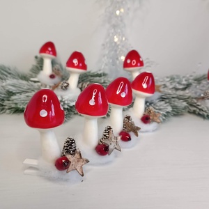 Csíptethető gomba, ajándékkísérőnek vagy karácsonyfára - karácsony - karácsonyi lakásdekoráció - karácsonyfadíszek - Meska.hu