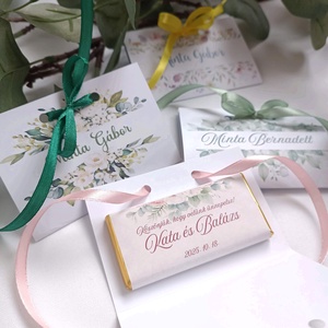 Ültetőkártya és köszönőajándék egyben, tábláscsoki - esküvő - meghívó & kártya - ültetési rend - Meska.hu