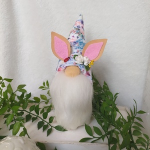 Nyuszifüles tavaszi manó - ünnepi díszek, dekorációk - húsvéti díszek és dekorációk - húsvéti asztaldíszek - Meska.hu