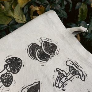 Vászontáska - gombás mintával - táska & tok - bevásárlás & shopper táska - shopper, textiltáska, szatyor - Meska.hu