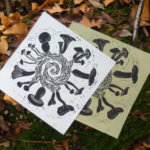 Boszorkánykör - linómetszet - művészet - grafika & illusztráció - művészi nyomat - Meska.hu