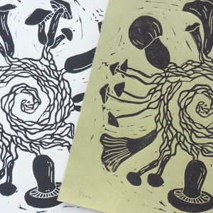 Boszorkánykör - linómetszet - művészet - grafika & illusztráció - művészi nyomat - Meska.hu