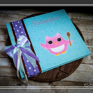 Baglyos receptfüzet kiegészítőkkel, Otthon & Életmód, Konyhafelszerelés, tálalás, Sütés, főzés, Receptfüzet, Fotó, grafika, rajz, illusztráció, Könyvkötés, MESKA