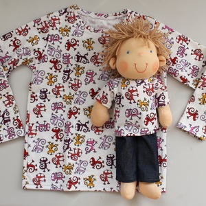 Waldorf fiú baba és azonos anyagból készült kisfiú póló- gyíkos  -  - Meska.hu