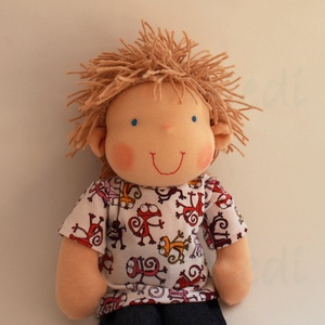 Waldorf fiú baba és azonos anyagból készült kisfiú póló- gyíkos  -  - Meska.hu