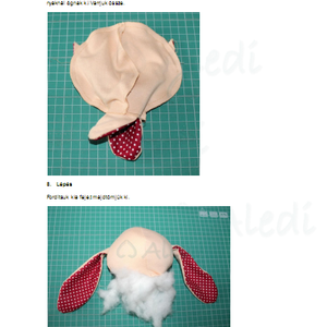 Textil nyuszi baba leírás, szabásminta - diy (csináld magad) - szabásminta, útmutató - szabásminta - Meska.hu