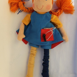 Harisnyás Pippi Waldorf baba - játék & sport - baba & babaház - öltöztethető baba - Meska.hu