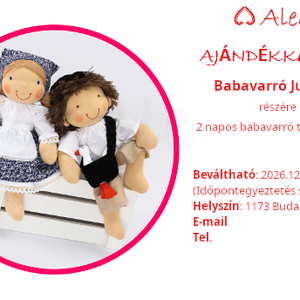 Baba varró workshop ajándékutalvány, DIY (Csináld magad), Workshop & Tanfolyam, Baba-és bábkészítés, Varrás, MESKA