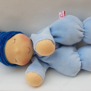 Plüss bébi baba - kék, Játék & Sport, Baba & babaház, Baba, Baba-és bábkészítés, Varrás, MESKA