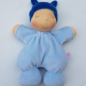 Plüss bébi baba - kék - játék & sport - baba & babaház - baba - Meska.hu