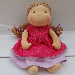 Kis Waldorf baba - pink - játék & sport - baba & babaház - öltöztethető baba - Meska.hu