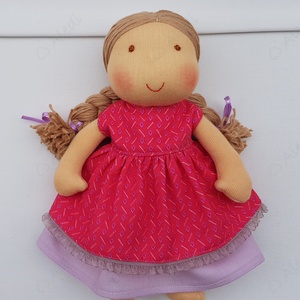 Kis Waldorf baba - pink, Játék & Sport, Baba & babaház, Öltöztethető baba, Baba-és bábkészítés, Varrás, MESKA