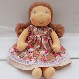 Kis Waldorf baba - barna ruhás - játék & sport - baba & babaház - öltöztethető baba - Meska.hu