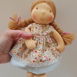 Kis Waldorf baba - kék szoknyás - Meska.hu