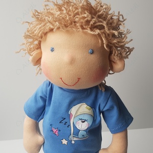 Szőke Waldorf fiú baba - játék & sport - baba & babaház - öltöztethető baba - Meska.hu