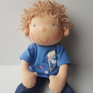 Szőke Waldorf fiú baba - játék & sport - baba & babaház - öltöztethető baba - Meska.hu
