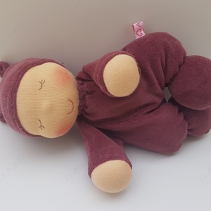 Plüss bébi baba - padlizsán - játék & sport - baba & babaház - baba - Meska.hu