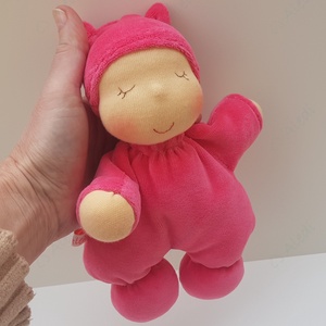 Plüss bébi baba - pink - Meska.hu