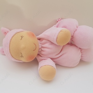 Plüss bébi baba - rózsaszín - játék & sport - baba & babaház - baba - Meska.hu