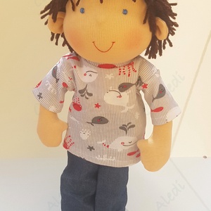 Barna hajú Waldorf fiú baba - játék & sport - baba & babaház - öltöztethető baba - Meska.hu