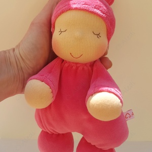 Plüss bébi baba - pink - Meska.hu