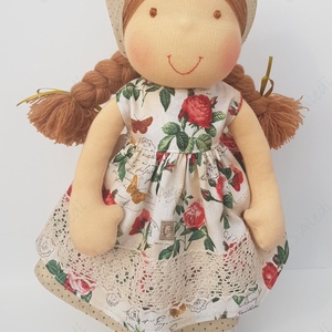 Rózsás Waldorf baba  - játék & sport - baba & babaház - öltöztethető baba - Meska.hu