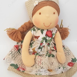 Rózsás Waldorf baba  - Meska.hu