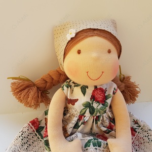 Rózsás Waldorf baba  - Meska.hu