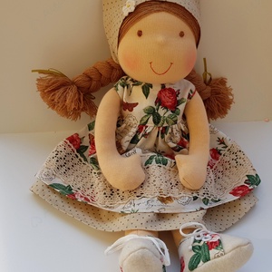 Rózsás Waldorf baba  - játék & sport - baba & babaház - öltöztethető baba - Meska.hu