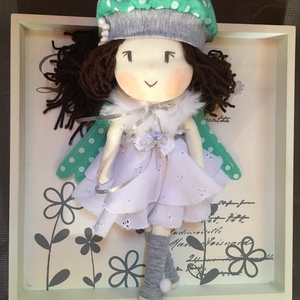 Türkiz pöttyös angyal baba, kézműves baba, textilbaba, rongybaba -  - Meska.hu