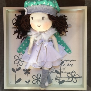 Türkiz pöttyös angyal baba, kézműves baba, textilbaba, rongybaba -  - Meska.hu